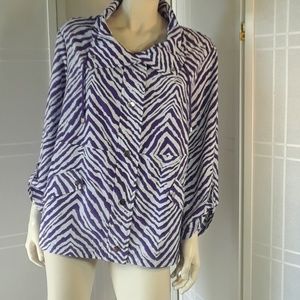 Chico's Zenergy zebra print light jacket XL